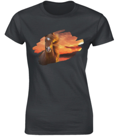 Ladies SoftStyle T-Shirt met paardenprint