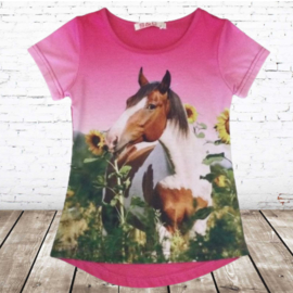 Paarden shirt kind zonnebloem