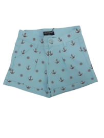 Meisjes short met ankers mint