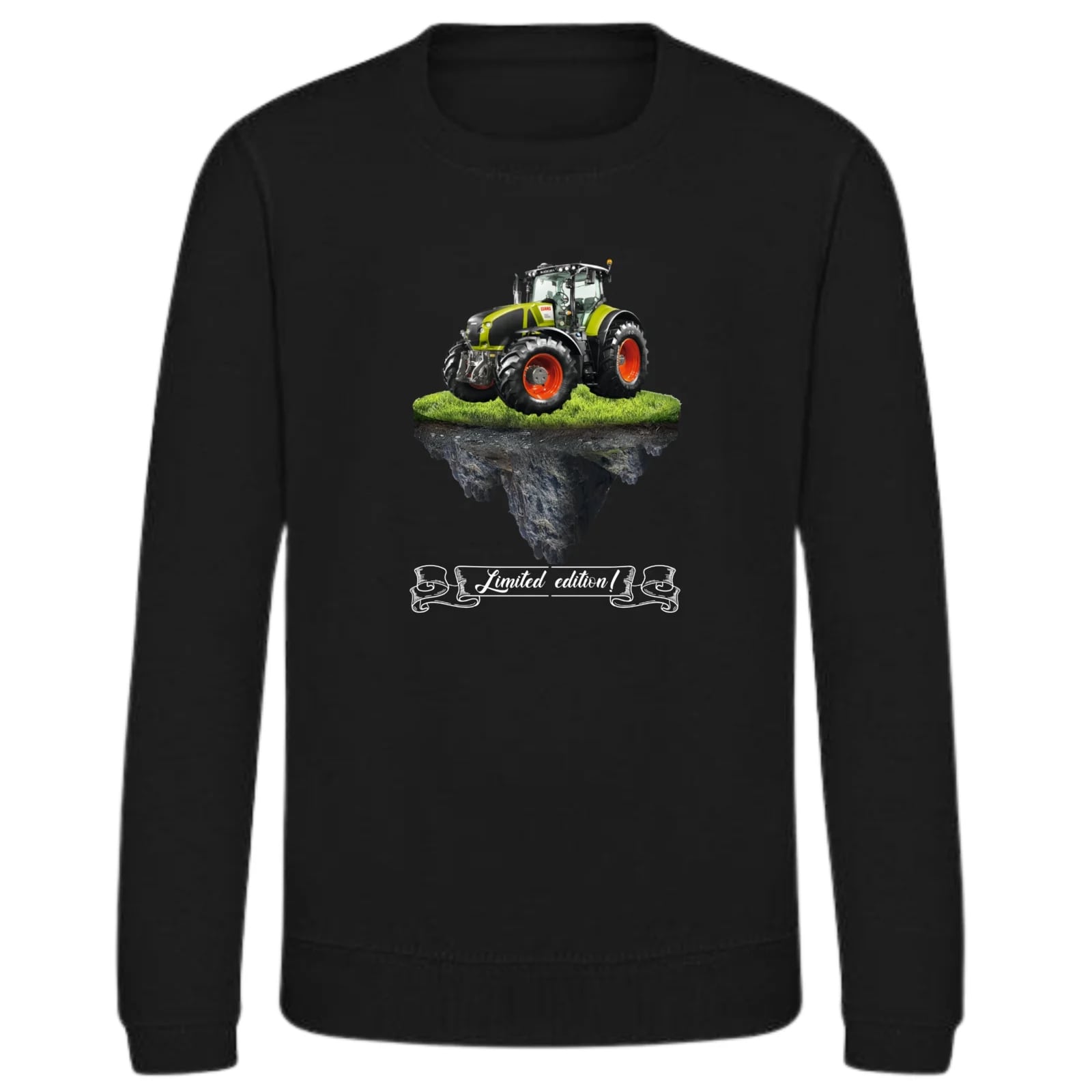 Zwarte sweater met tractor limited edition