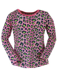 Shirt met panterprint  roze 98/104