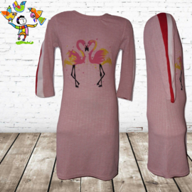 Kinderjurk met Flamingo roze 98/104