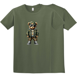 Jongens t-shirt beer milytary green