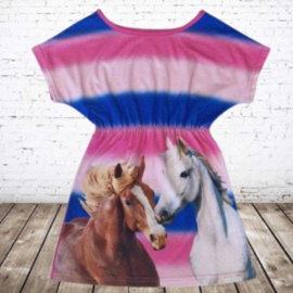 Paarden jurk streep roze