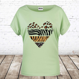 Dames T-shirt Panter hart mint