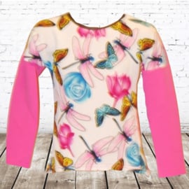 Shirt met vlinder roze