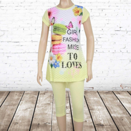 Shirt met legging Girlsfashion geel 4