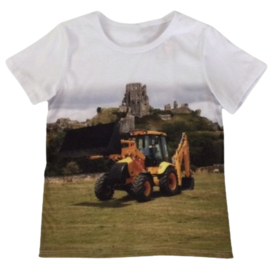 Jongen shirt met gele graafmachine L007