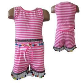 Meisjes set streep roze 98/104