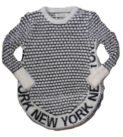 Lange kinder trui New York creme