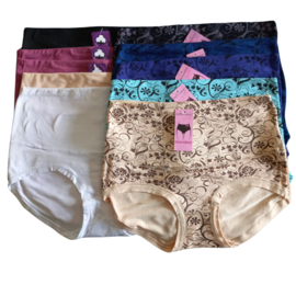 Fine Woman katoenen hoge taille dames slips 10-pak