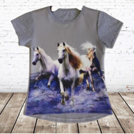 T-shirt met paard grijs