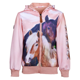 Vest met paarden print roze