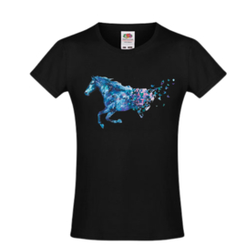 Zwart tshirt met paard