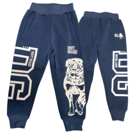 Blauwe joggingbroek met dog