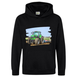 Zwarte hoodie met trekker