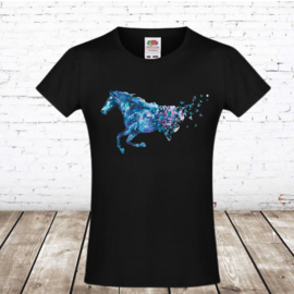 Zwart tshirt met paard