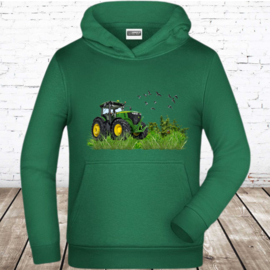 Groene hoodie met JD tractor