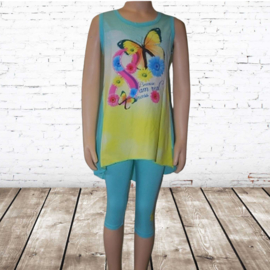 shirt met legging Vlinder blauw 4