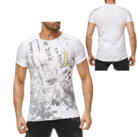 Heren t-shirt Modern wit