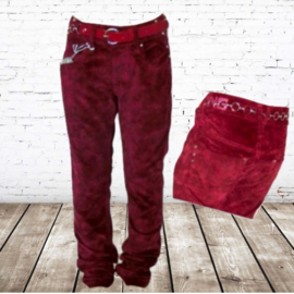 Meisjes broek Velours rood 10