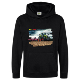 Zwarte hoodie met trekker