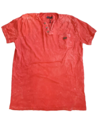 Heren shirt denim oranje