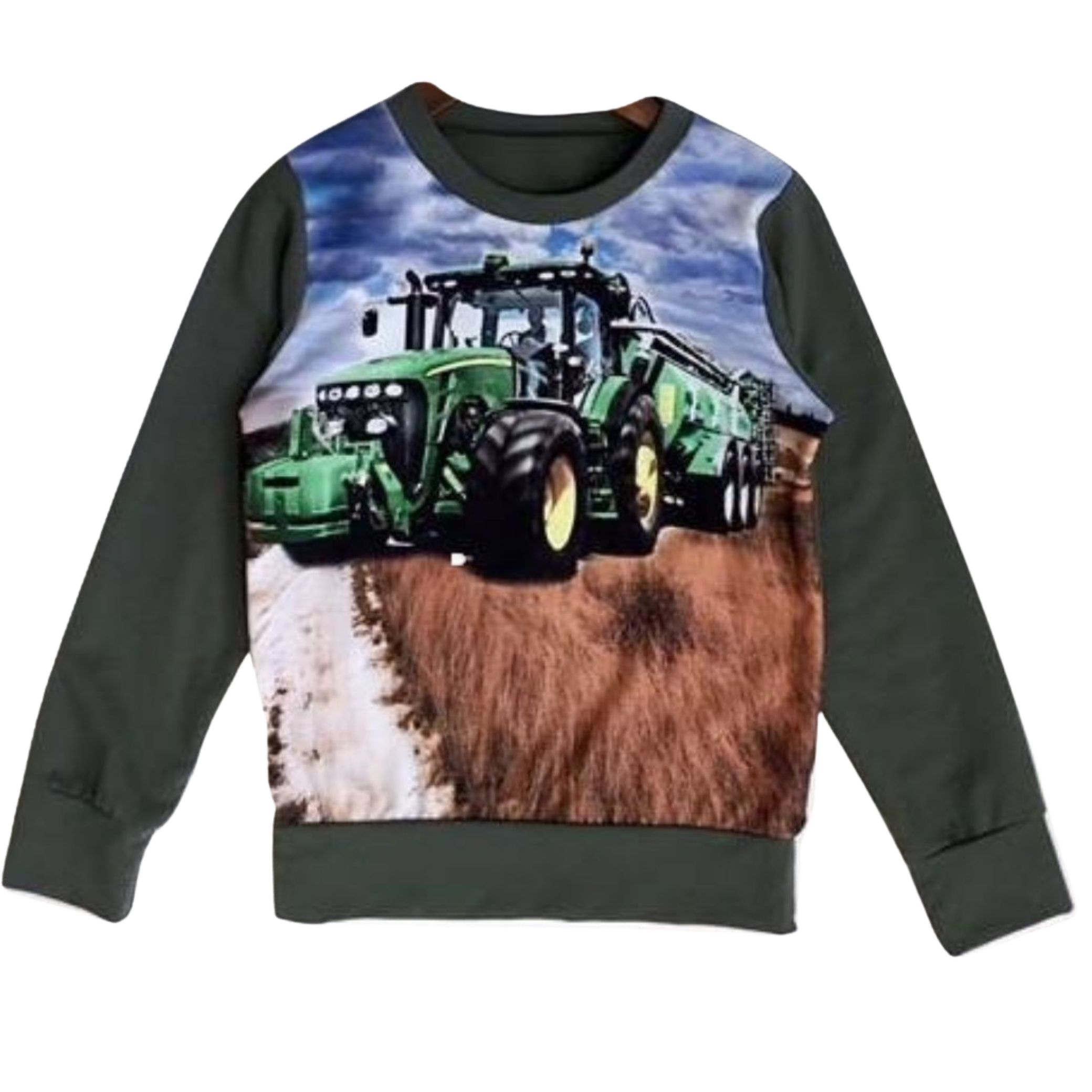 Groen tractor shirt met lange mouw John Deere