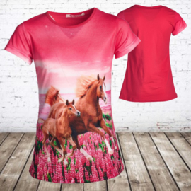 Paarden shirt zalmroze h82