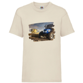 Jongens shirt New holland tractor natural