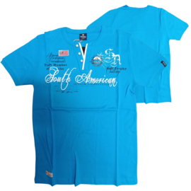 Heren shirt American blauw