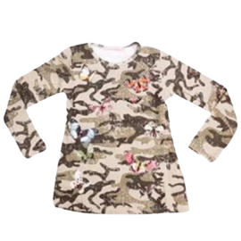 Longsleeve army vlinder creme