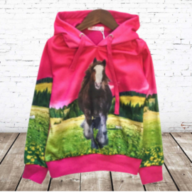 Roze meisjes trui met paard H24