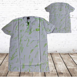 Heren t shirt wit met fel groen