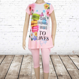 Shirt met legging Girl fashion zalm 4