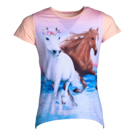 Meisjes shirt met paarden J01