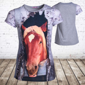 T shirt meisjes met paard J08