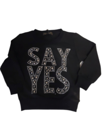 Kinder shirt Say Yes zwart