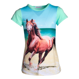 Mintgroen shirt met paard