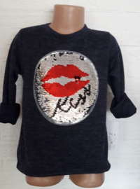 Wrijfshirt Kiss blauw