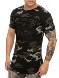 Heren tshirt Exploration army zwart