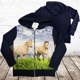 Meisjes vest met bruine paarden