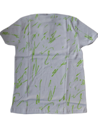 Heren t shirt wit met fel groen