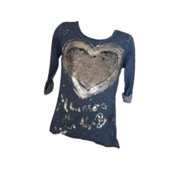 Longsleeve met hart blauw