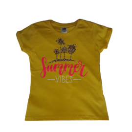 Meisjes T-shirt Summer Vibes geel