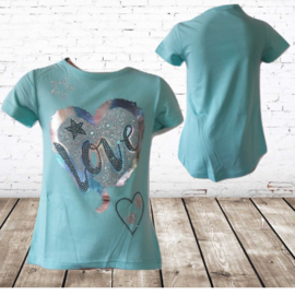 T-shirt meisjes Love mint