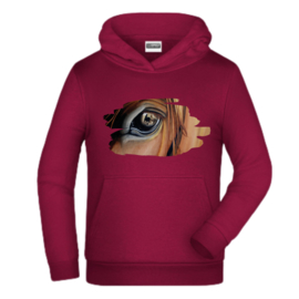 Bordeaux rode hoodie met paardenoog