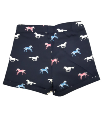 Meisjes short met paardjes blauw