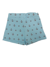 Meisjes short met ankers mint