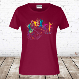 Meisjes T-shirt dance bordeaux